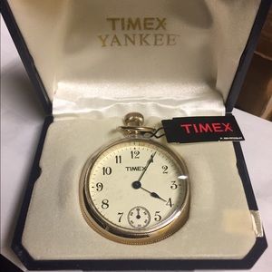 New Timex Yankee gold pocket watch